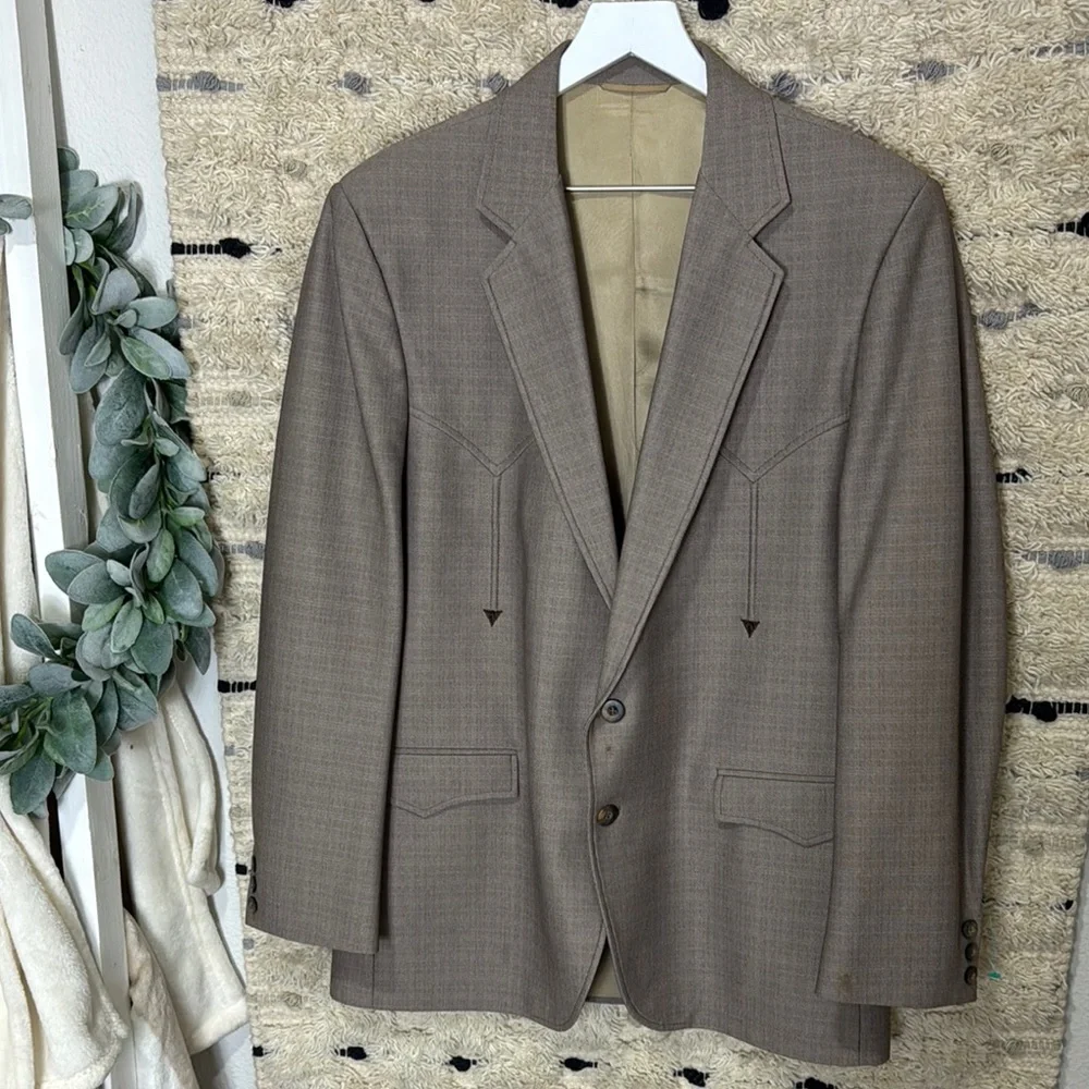 Circle S Men’s Donegal Brown Lambswool Western suit set size 42R / 36R